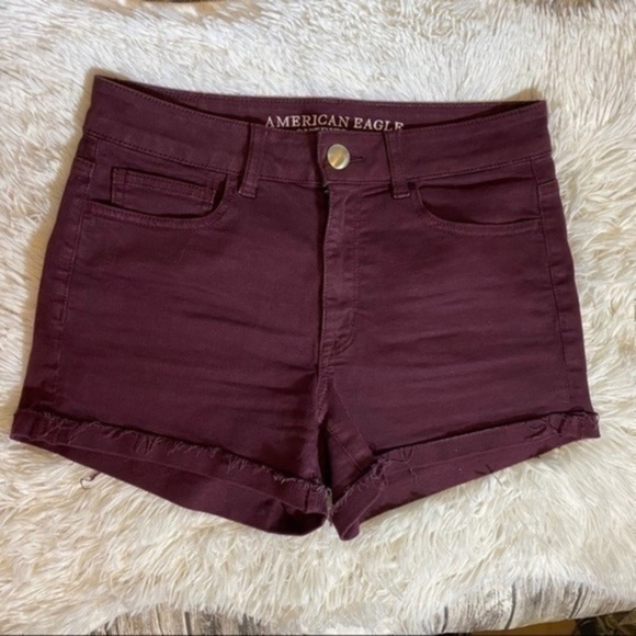 American Eagle Hi Rise Shortie Purple Denim Jean Shorts - Picture 2 of 7
